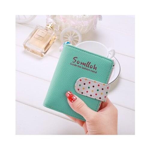 New 2021 Women PU Zipper Hasp Wallets Fashion Female Brand Purse Coin Pouch Multi-functional Cards Holder Cute Mini Short Wallet