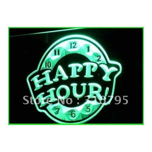 I257 HAPPY HOUR Beer Bar Pub Club NEW LED Neon Light Light Signs On/Off Switch 20+ Colors 5 Sizes