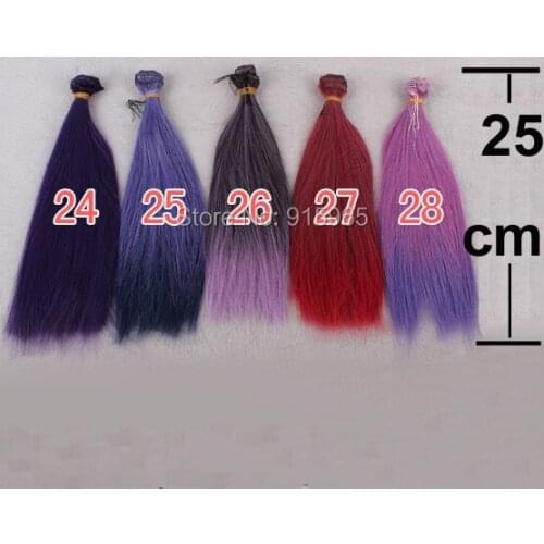 New arrival 10 pieces 5colors 25cm*100cm dark blue color BJD SD Hair straight wig 1/3 1/4 doll wig