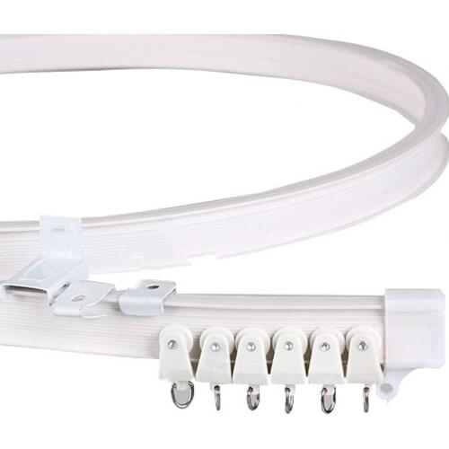 Plastic White Modern Style Visible Track Curtain Rail Silencer Accessories Bendable 1 Meter
