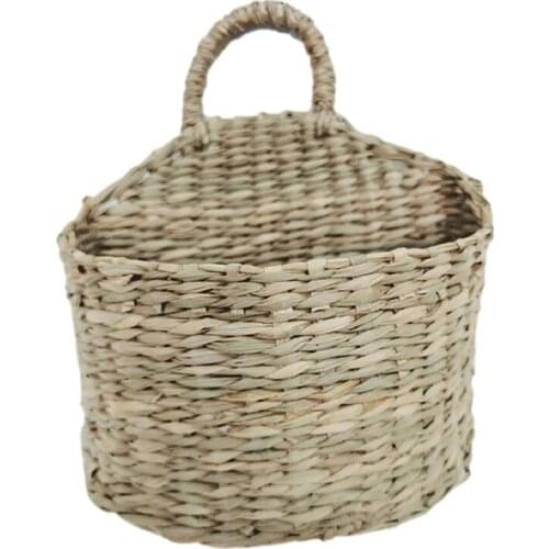 HOT Woven Wall Hanging Flower Basket Seagrass Storage Basket Wicker Basket Rattan Laundry Basket Toy Holder Garden Decor