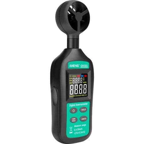 ANENG Handheld Digital Anemometer High Precision Wind Speed/Temperature Meter Digital Meteorograph with LCD Backlight