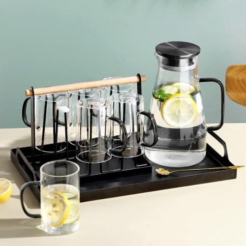 Cold Water Bottle Glass High Temperature Resistant Transparent Summer Water Jug Household Water Pitcher Set Large Capacity Pot