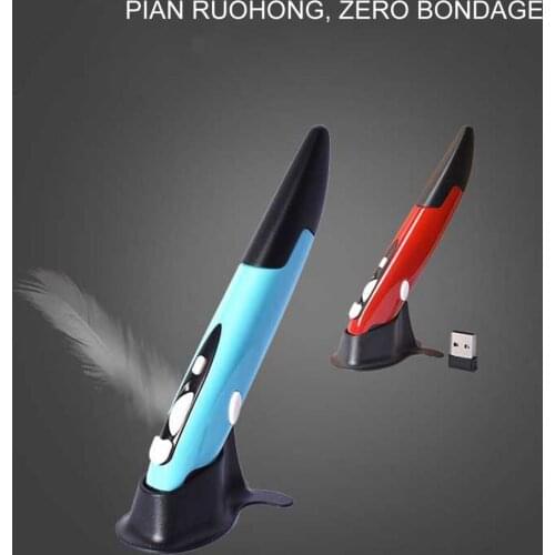 2.4Ghz 800/1200/1600 DPI Vertical Pen-Shaped Wireless Optical Stylus Pen Mouse for PC