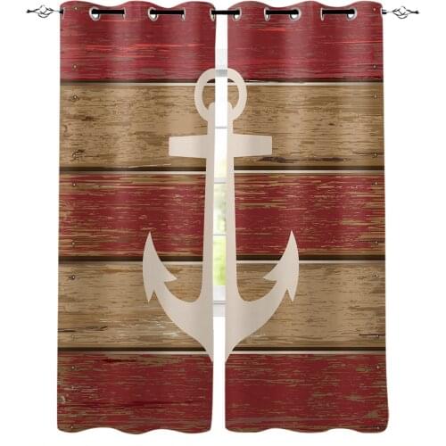 Vintage Old Wooden Planks Texture Print Curtains for Living Room Drapes Cortinas for Kids Boy Girl Bedroom Window Treatments