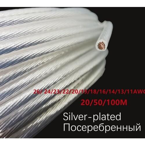 16AWG 1.5 square millimeter Power cable PTFE Tinned Silver plated flame retardant power cable wire High temperature resistance