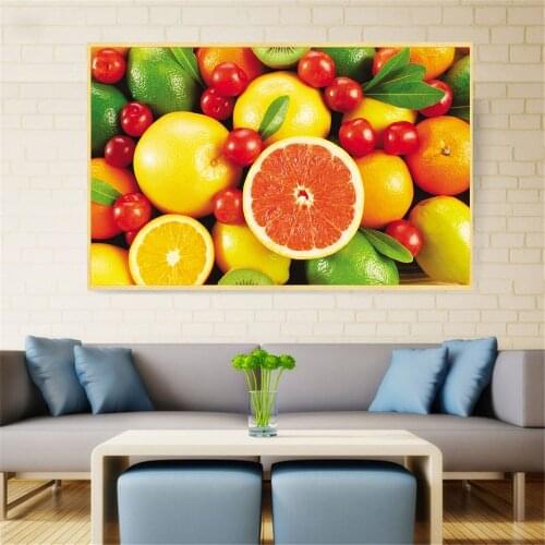 Green Fruits Lemon Wall Art Pictures Canvas Painting Kitchen Decor Posters and Prints Wall Pictures for Living Room No Frame