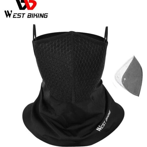 WEST BIKING Summer Sports Scarf with Activated Carbon Filter Anti Pollution Anti-UV Breathable Running Bandana Cycling Headwear