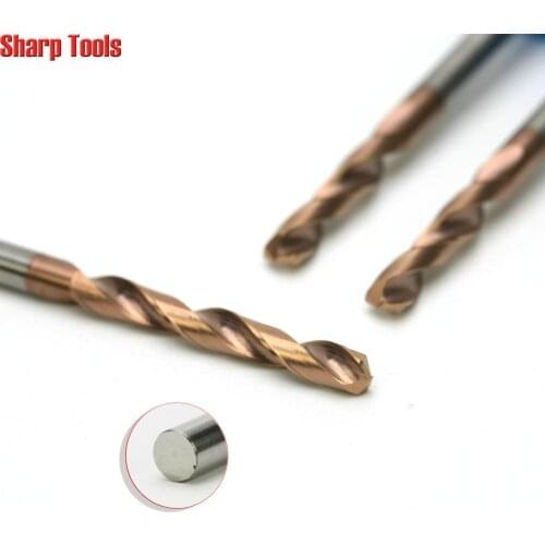 1pc 3.1-3.7mm Titanium Tungsten Metal Drill Bits for Steel Drilling Iron Copper 5xD HRC50 Twist Carbide Hole Set Cutting Tools