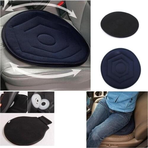1pcs Non-slip Car Seat Revolving Rotating Cushion Memory Swivel Foam Mobility Aid Seat Cushion In Chair Tie On Pad Dark Blue
