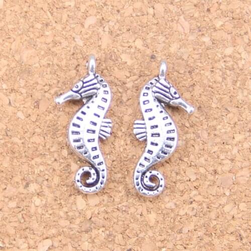 106pcs Charms double side seahorse hippocampus 22x8mm pendant,Vintage Tibetan Silver,DIY bracelet necklace
