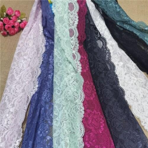 Width 19cm E1492 popular different dress design elastic lace fabric