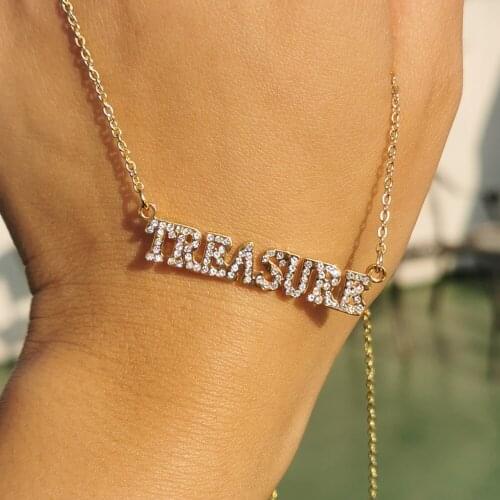 2020 New Custom Name Necklace Women Rhinestone Letter Necklace Personalized Stainless Steel Pendant Necklace Gift