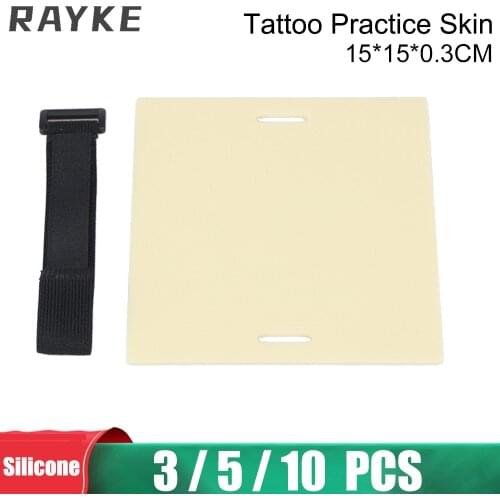 3/5/10PCS Silicone Blank Practice Tattoo Skin With Elastic Strap Microblading Eyebrow Beginner Fake Tattoo Skin Practice Pads