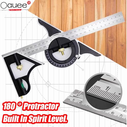 3 In 1 Square Angle Ruler Set Adjustable Woodworking Tools Multi Combination Right Angle Ruler Protractor Measuring Tool Set