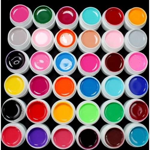 36 Pots/Set Pure Color Decor UV Gel 36 Colors For Nail Art Tips Extension Nail Gel French Manicure Brand