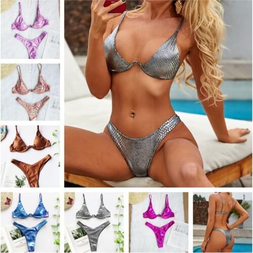 6 Colors Thong BikiniS Brazilian Swimwear Women Push Up Swimsuit stroj kapielowy damski Micro Trikinis Girls Summer Biquinis