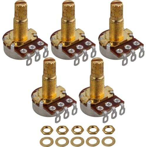 A500k 18mm Shaft Aluminum Pots For Guitar Volume Potentiometer Pots Pack of 5
