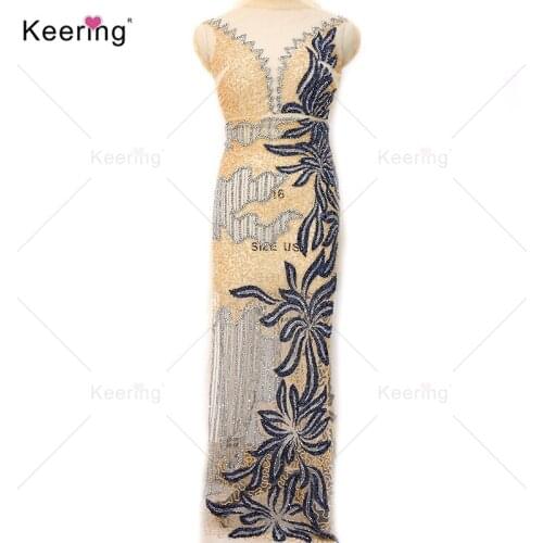 Large Women Fashion Trendy Crop Crystal Patches Bridal Heavy Rhinestone Applique For Wedding Panel WDP-265