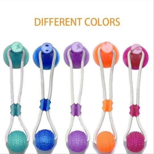 Pet Toys with Suction Cup Dog Push Toy with TPR Ball Pet Tooth Cleaning Chewing Rubber Dog Toys for Small Dogs Rubber Dog Toy