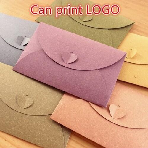 100Pcs/lot 6.8x4.3"/17.5x11cm Heart Clasp 250gsm Paper Envelopes for Wedding Party Invitation Card Postcard Photo gifts