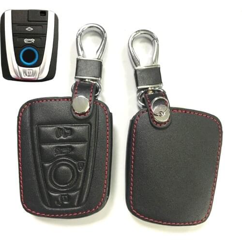 Chepinfa Leather Car Key Cover Case Shell For bmw i3 i8 2014 2016 2017 2018 Car Remote Protector Key Chain Holder Keychain
