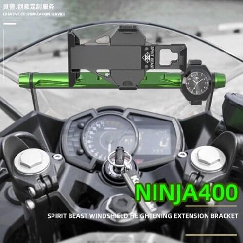 Spirit Beast Motorcycle Windshield extension bracket Deflector WindScreen mount phone GPS bracket For Kawasaki Ninja 400