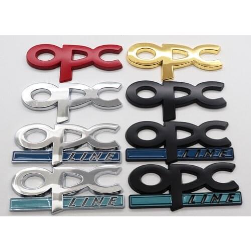 1pcs Opel OPC LINE Front grill emblem metal 3D Car logo side badge Creative decoration rear trunk emblem sticker Accessories