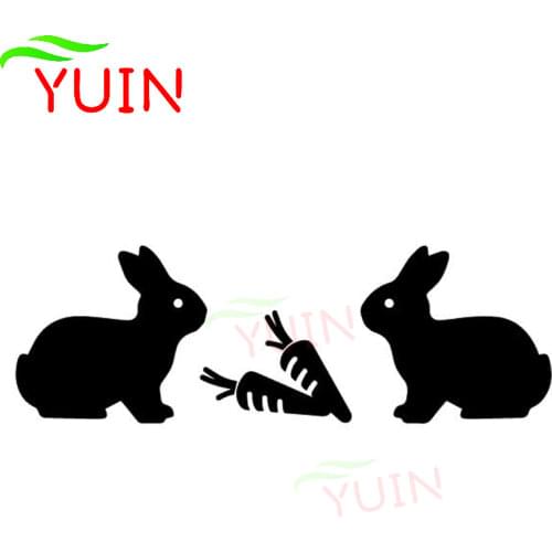Cute Rabbit Cartoon Car Decal Car Door Fashion Decoration Personalized PVC Waterproof Sunscreen Sticker Color Can Be Customized