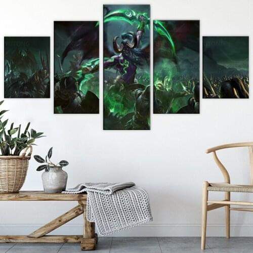 Justcg Chen Illidan Stormrage Game Theme Oil Painting wall art Canvas poster and print Background for Boys room decor Unframed