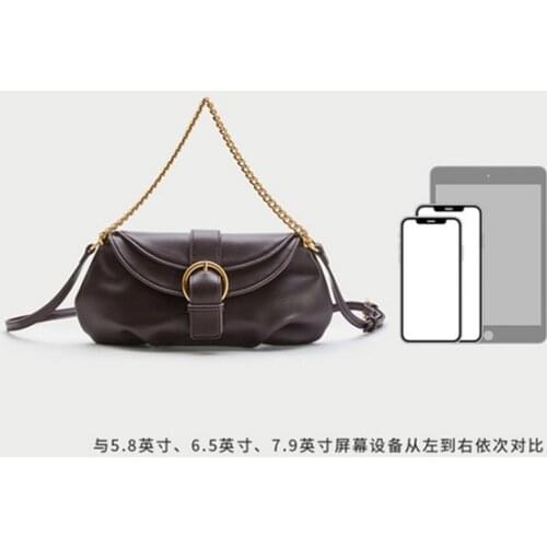 New Fashion Shoulder Bag For Women Designer Soild Baguette Tote Bag Metal Chain Crossbody Bag