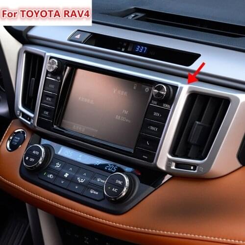 The new For Toyota RAV4 RAV 4 2016 ABS Chrome Matte Air Conditioner Middle Central Outlet Air Vent Moulding Trim 1Piece