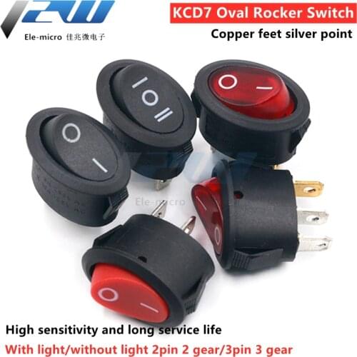 2 pcs / lot KCD7 oval switch 2 feet 2 levels 3 feet 3 levels electric kettle Rocker power switch Rocker switch