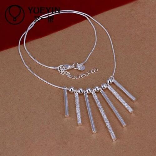 Silver plated pendant necklaces for women silver plated chain jewelry N094 bijoux collar High quality