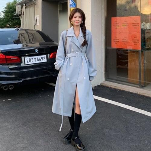 Trench Coat Women Light Mature Wind Spring Autumn Clothes 2021 New Long-Sleeve Double-Breasted Gentle Windbreaker Ladies Coat