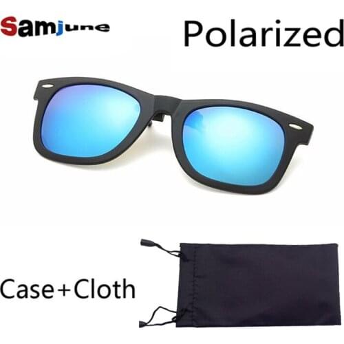 Polarized Clip on Sunglasses clip on glasses square TR90 Gafas Coating Men Women mirror Sun Glasses Night Vision Driving car