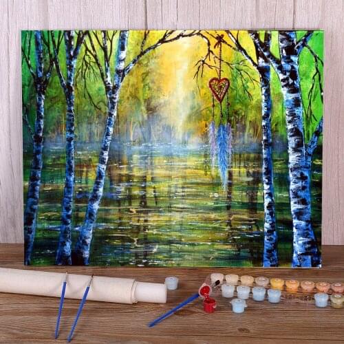 Natural Scenery DIY Painting By Numbers Set Acrylic Paints 40*50 Oil Painting New Design Crafts For Adults Handicraft
