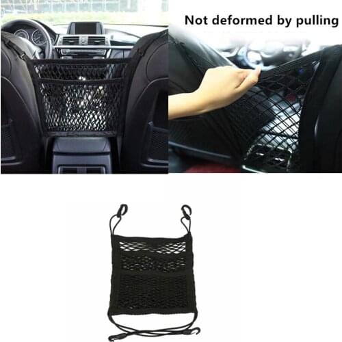 Strong Elastic Car Mesh Net Bag Trunk Mesh Auto Organizer Three Layers Auto Seat Back Storage Child Safety Interception Pocket