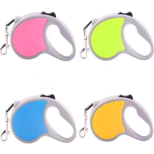 Durable Nylon Retractable Pet Dog Automatic Leash Traction Rope Belt Dog Cat Collar Flexible Dog Puppy Cat Solid Running Leashes