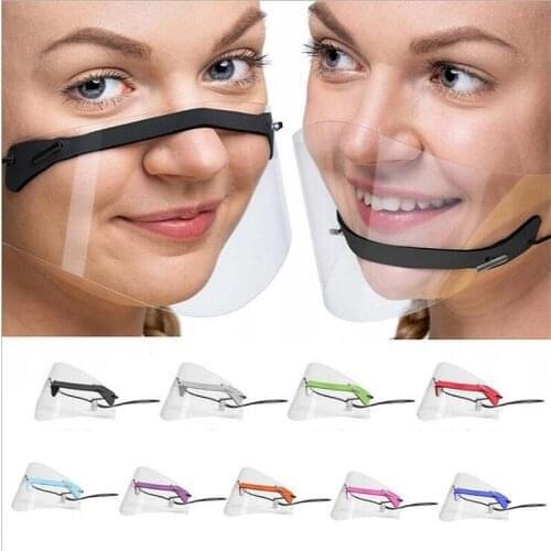 100pcs/lot Transparent Lip Mask Anti-fog Clear Face Shield Visor Face Mask PET Shield Visible Clear Creative Mask For Deaf Mute