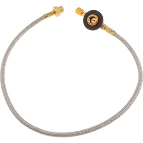 23Inch Adjustable Propane Regulator Hose Assembly, Gas Hose Pipe Tube Fits Camping Picnic BBQ Gas Cooker, Burner, Propane Tank