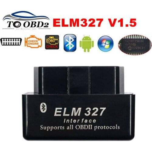 Super MINI V1.5 ELM327 Bluetooth Elm327 V 1.5 With PIC18F25K80 Chip for Android Torque Car Code Scanner Support Multi-languages