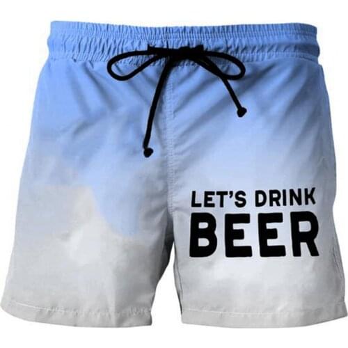 Men Shorts Letters Loose Summer Cartoon Drawstring Short Pants Sportswear Summer Stretch Sports Fitness Short Pants Beach Short