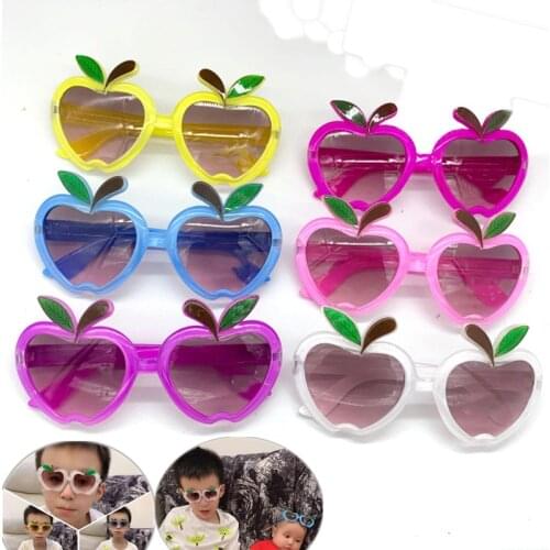 2021 New Kids Cartoon Apple Fruit Sunglasses Dance Party Glasses Girls Boy Children Outdoor Round Polarized UV400 Sun Glasses