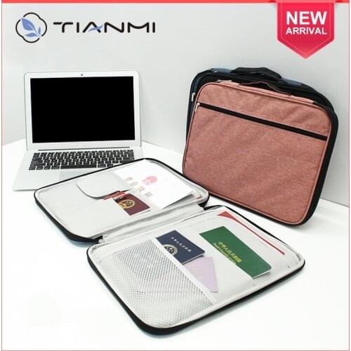 TIANMI Document Ticket Bag Waterproof Large Capacity Compartments Certificates Files Organizer for Home Office Travel