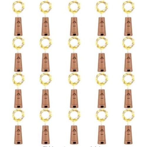 20Pcs Warm White 10 Lights LED Cork Lights Festive Wedding Atmosphere Decoration Cork Lights in Stock Wine Bottle Lights