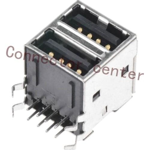 TE Dual USB Connector USB 2.0 Right Angle Original 2-1470168-1