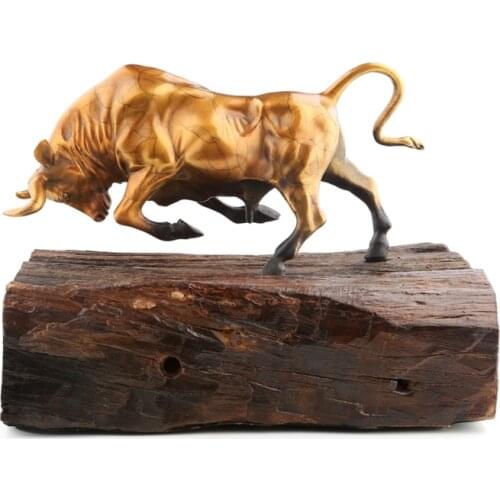 TOP - Unique -Finance stock market Money drawing Wall Street Charging Bull Brass statue # office auspicious efficacious Talisman