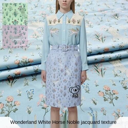 Wizard White Horse Three-dimensional Gold Jacquard Fabric Sewing Fabric Factory Stores Not Out of Stock