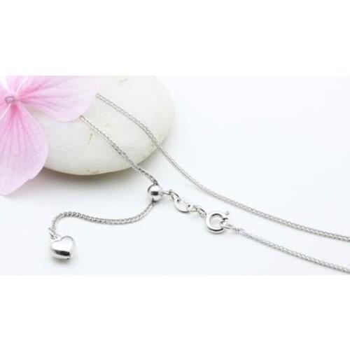 Solid White Gold Necklace/ Wheat Link Chain Necklace/ 2.55g Hot Sale